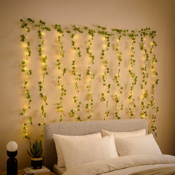 Ivy 120 LED Curtain String Lights - Green alternate view