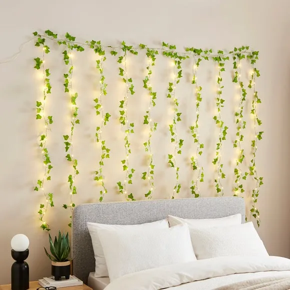 Ivy 120 LED Curtain String Lights - Green product
