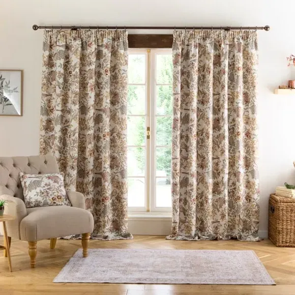 Jacquard Pencil Pleat Curtains - Multicolor alternate view