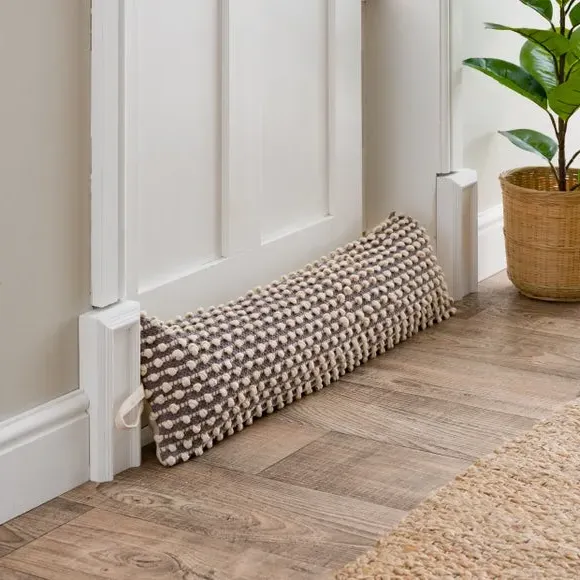 Jersey Bobble Draught Excluder - Grey, Cotton product