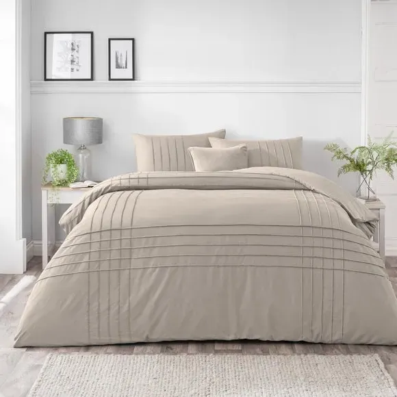 Jessa Pintuck Duvet Cover & Pillowcase Set - Natural product