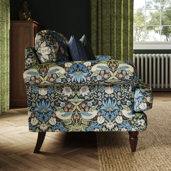 2-Seater Sofa with Scroll Arms - Midnight, Velvet alternate view