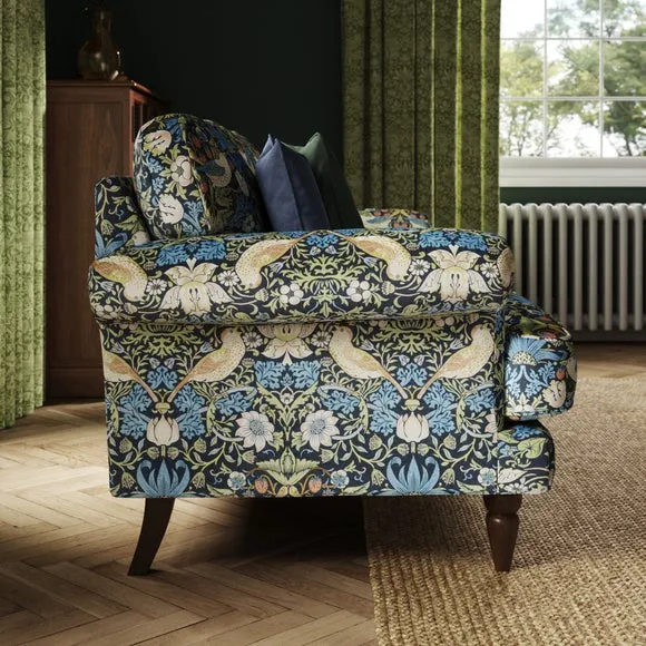 3-Seater Sofa with Scroll Arms - Midnight, Velvet alternate view