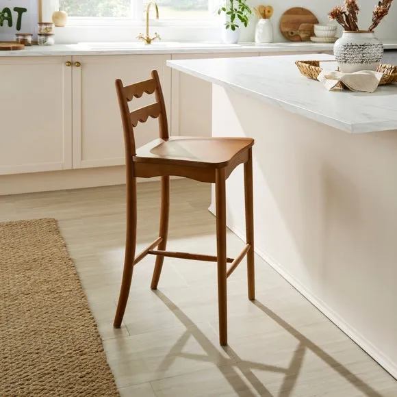 Jovie Ladder Back Barstool - Mid Oak Brown, Beech Wood product