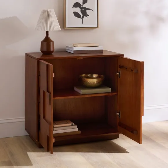 Jude Small Sideboard with Push-to-Open Doors - Dark Mango Wood alternate view