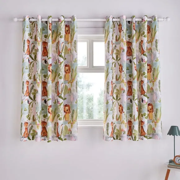 Blackout Eyelet Curtains - Green, Cotton alternate view