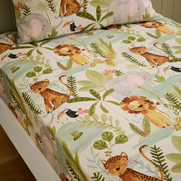 Jungle Friends Fitted Sheets Set of 2 - Natural, Cotton product