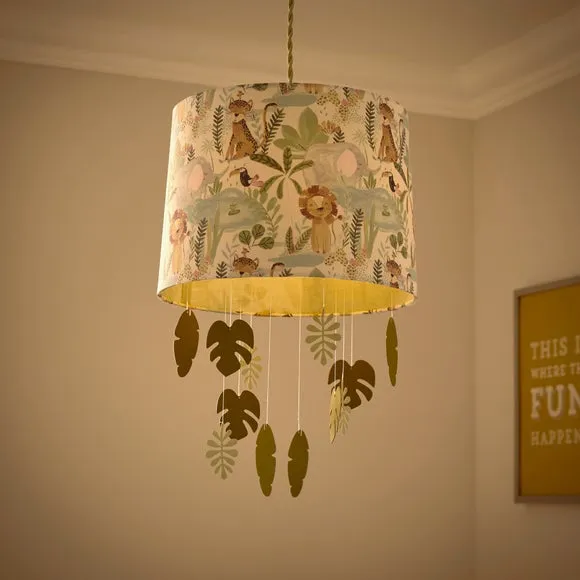 Jungle Friends Mobile Lamp Shade - Multicolor, Polyester alternate view
