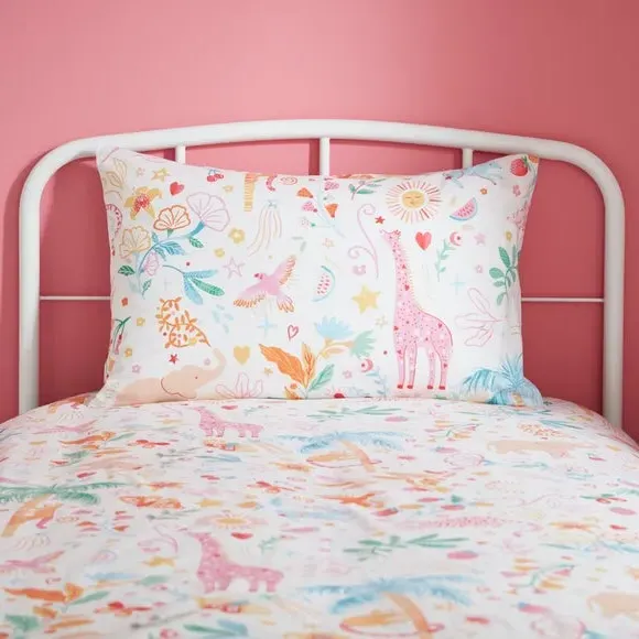 Jungle Fun Duvet Cover and Pillowcase Set - Multicolor alternate view