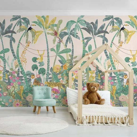 Equatorial Jungle Wall Mural - Green, Non-Woven alternate view