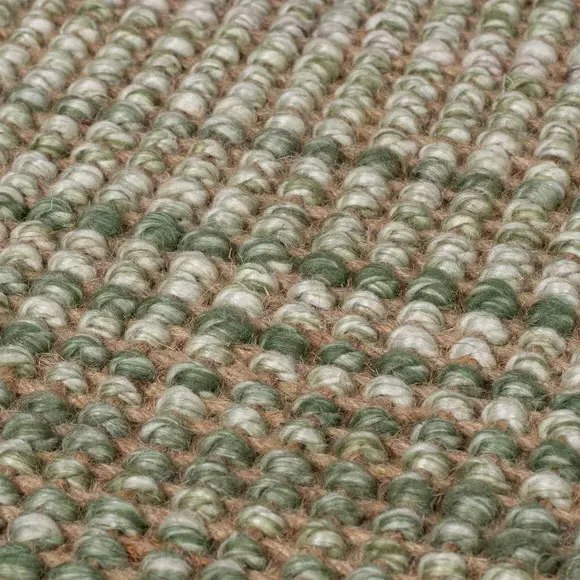 Runner Rug with Ombre Effect - Green, Jute Wool alternate view