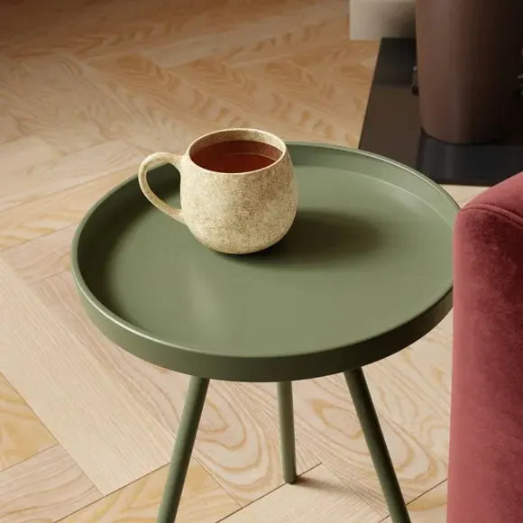 Kai Round Side Table - Olive, Iron alternate view