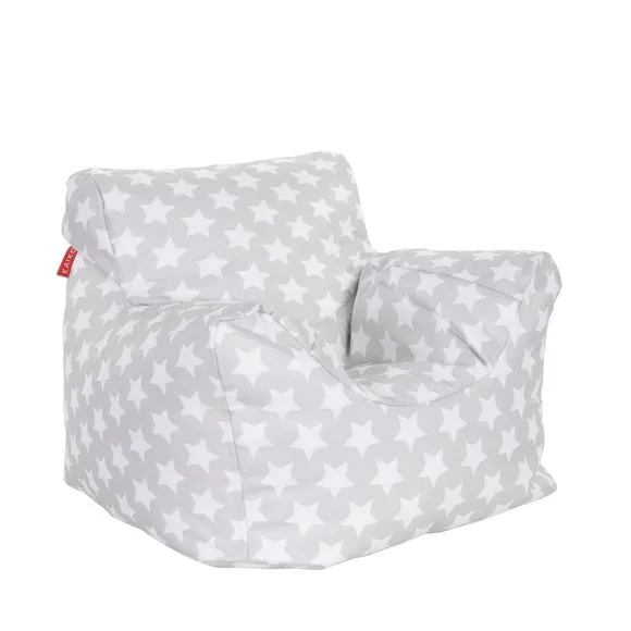 Bean Bag Chair with Star Print - Grey, Fabric alternate view