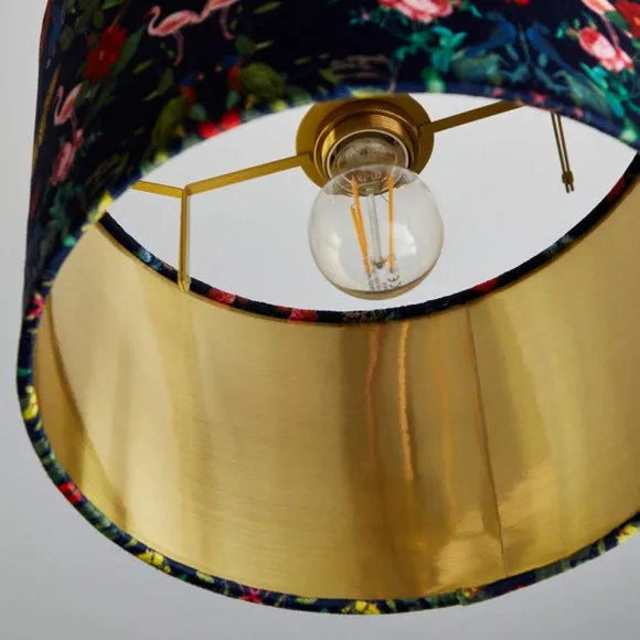 Kaleidoscope Drum Lamp Shade - Navy, Velvet by Dunelm, image 5