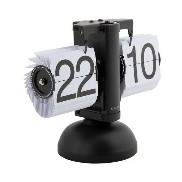 Small Flip Mantel Clock - White, Steel by Dunelm, image 3