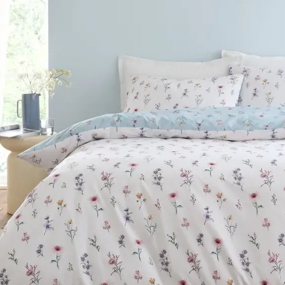 Kelsey Ditsy Duvet Cover & Pillowcase Set - Blue, Cotton TENCEL alternate view