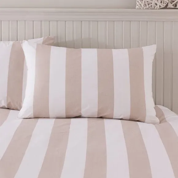 Kent Broad Stripe Duvet Cover & Pillowcase Set - Natural, Cotton alternate view