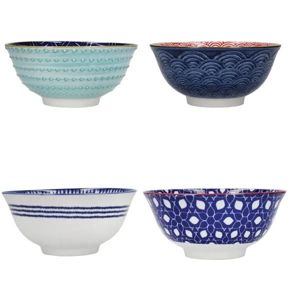Set of 4 Serving Bowls - Blue, Ceramic alternate view