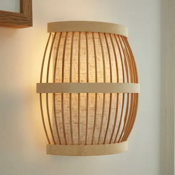 Kiva Boho Bamboo Wall Light - White product
