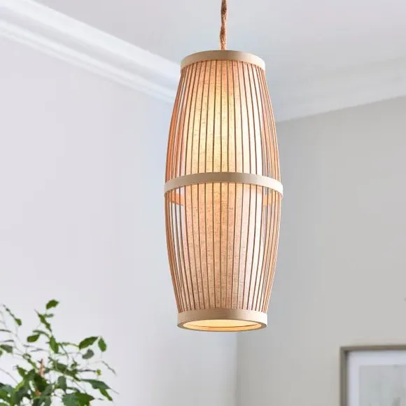 Kiva Easy Fit Pendant Shade - White, Bamboo product