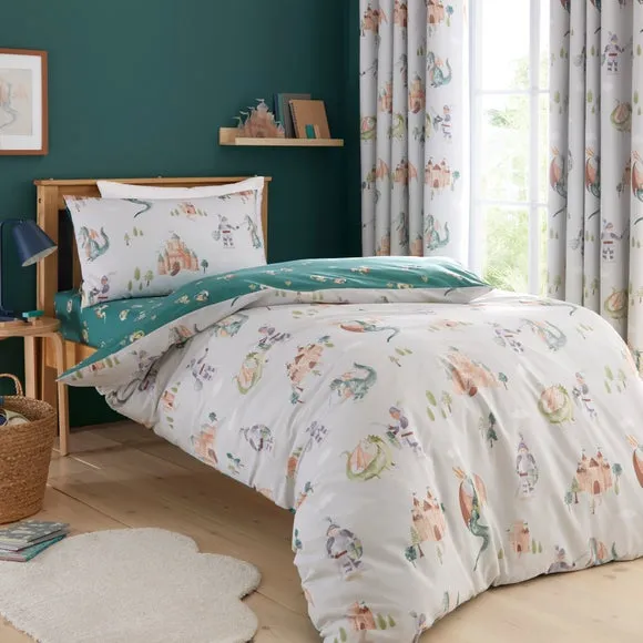 Knight Time Tales Quilt Cover & Pillowcase Set - Grey, Polycotton product