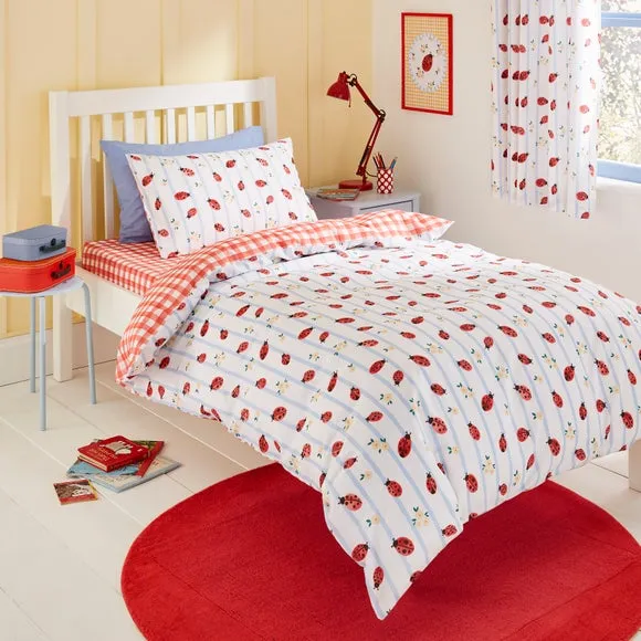 Ladybird Lane Quilt Cover and Pillowcase Set - Red, Polycotton product