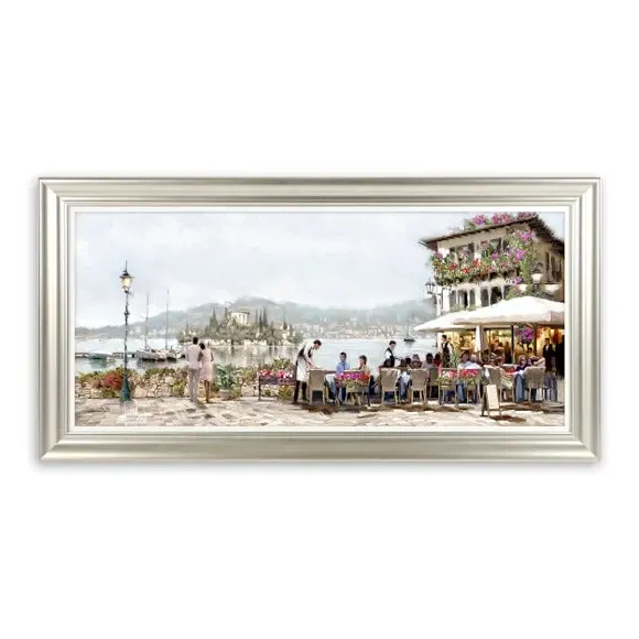 Framed Print Lake Cafe - Multicolor, Textured alternate view