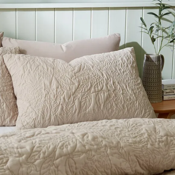 Filey Leaf Duvet Cover & Pillowcase Set - Natural alternate view