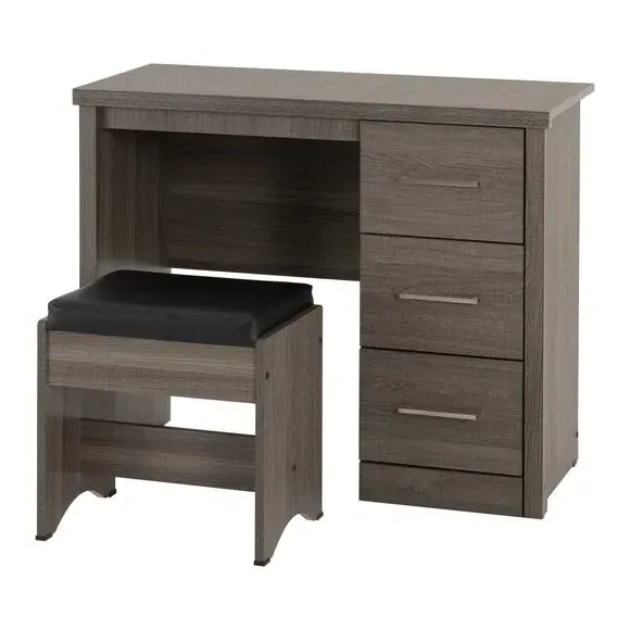 3-Drawer Dressing Table Set - Black alternate view