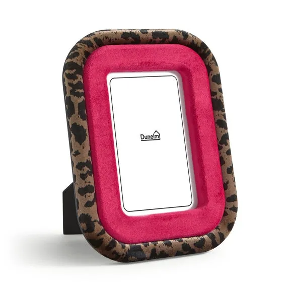 Leopard Print Rounded Corner Photo Frame - Hot Pink alternate view
