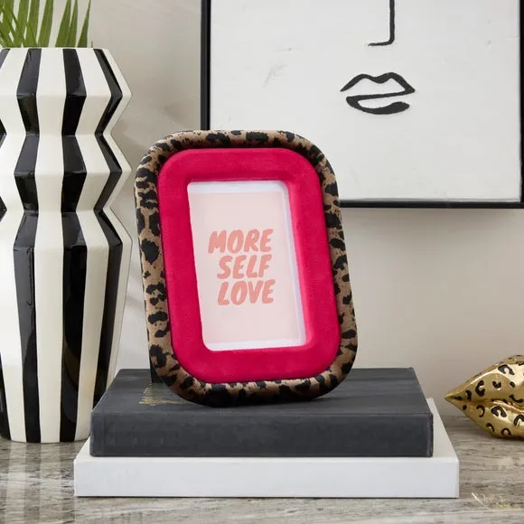 Leopard Print Rounded Corner Photo Frame - Hot Pink product