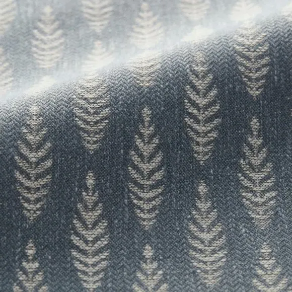 Made to Measure Curtains with Leaf Pattern - Ink alternate view
