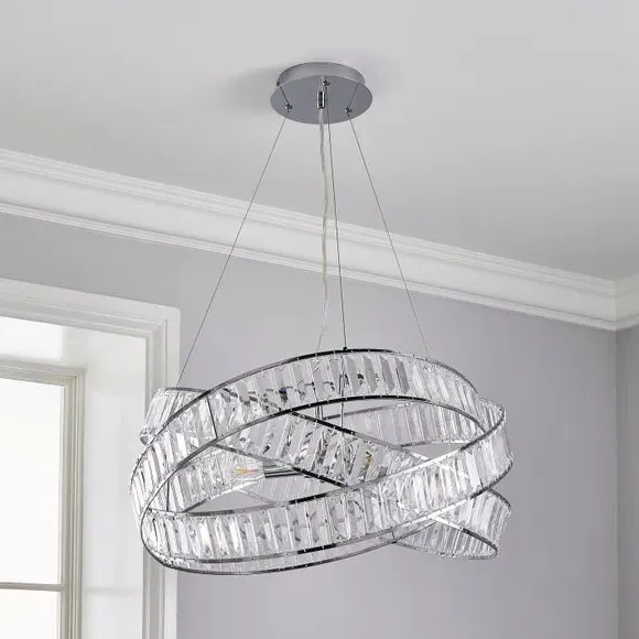 Lilia 3-Light Semi Flush Ceiling Light - Chrome, Acrylic alternate view