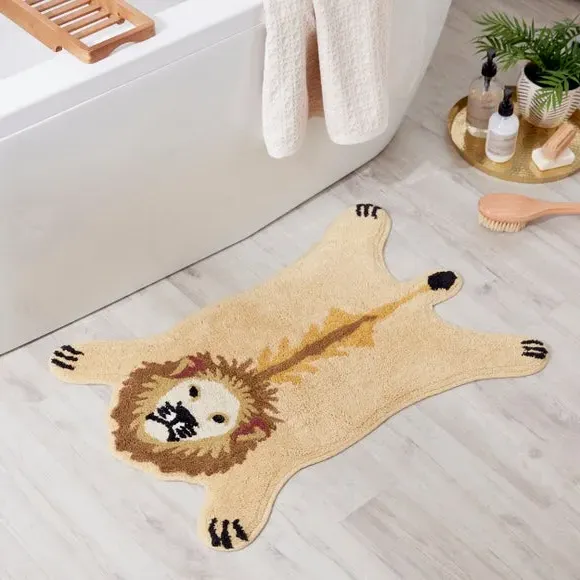 Lion Bath Mat - Yellow, Cotton product