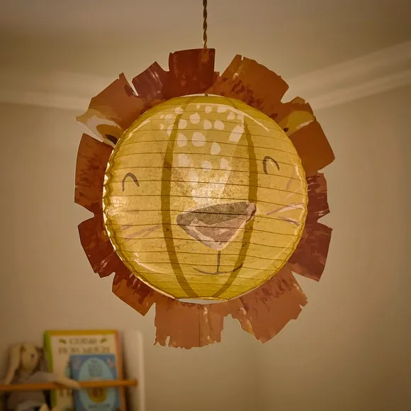 Lion Easy Fit Pendant Shade - Brown, Paper alternate view