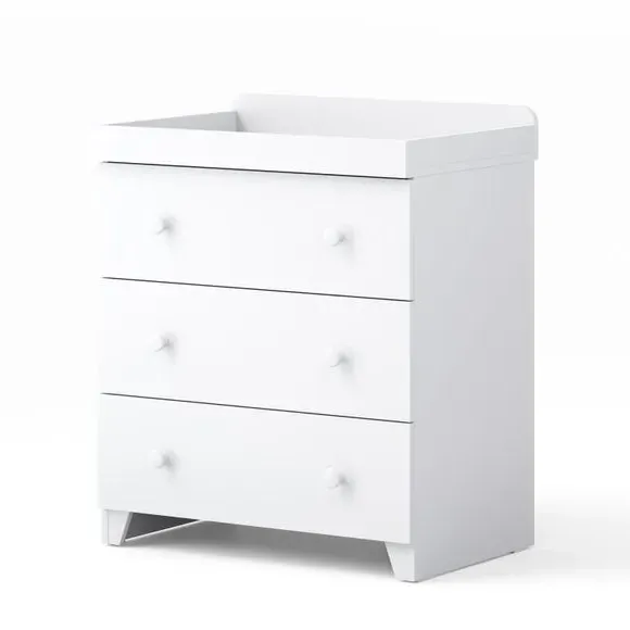 3-Drawer Chest & Wardrobe Set - White alternate view