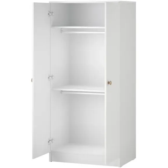 3-Drawer Chest & Wardrobe Set - White, Oak by Dunelm, alternate view