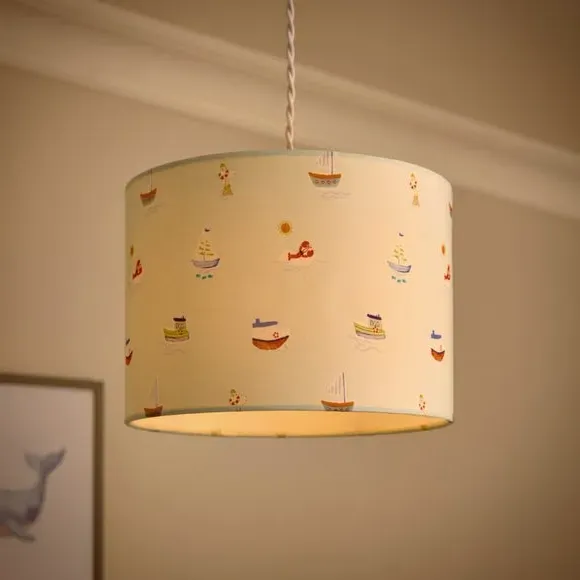 Little Boats Easy Fit Lamp Shade - Blue, Polyester alternate view