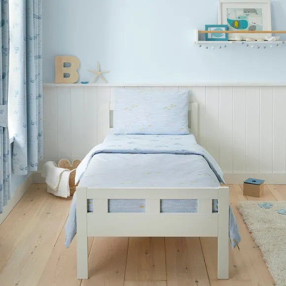 Little Whales Duvet Cover & Pillowcase Set - Blue, Cotton alternate view