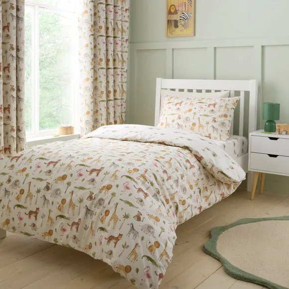 Little Wild Ones Quilt Cover & Pillowcase Set - Cream, Cotton product
