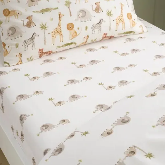 Little Wild Ones Set of 2 Fitted Sheets - Cream, Cotton alternate view