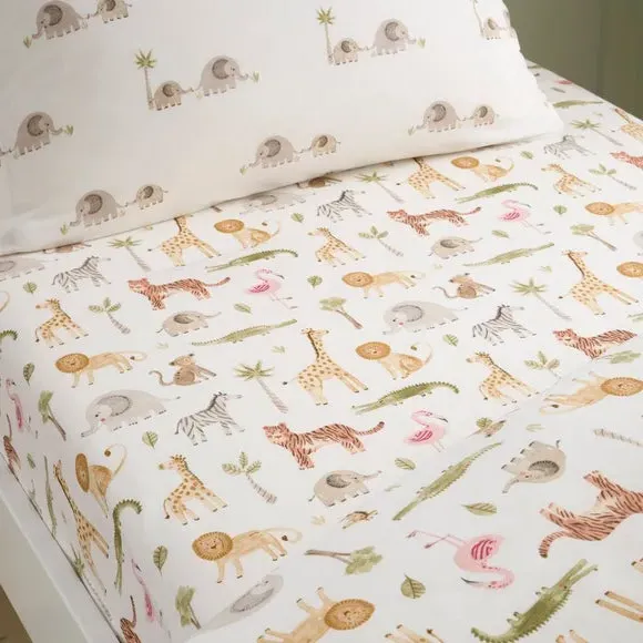 Little Wild Ones Set of 2 Fitted Sheets - Cream, Cotton product