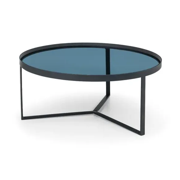 Coffee Table with Glass Top - Black, Metal alternate view