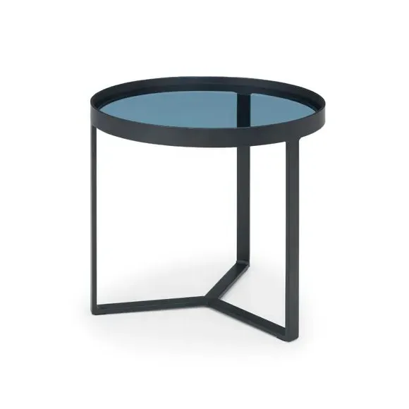 Lamp Table with Glass Top - Black, Metal alternate view