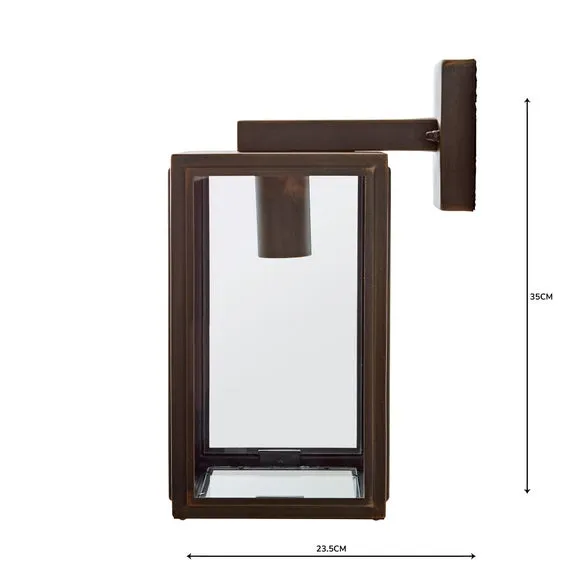 London Industrial Outdoor Wall Light - Bronze, Metal by Dunelm, image 5
