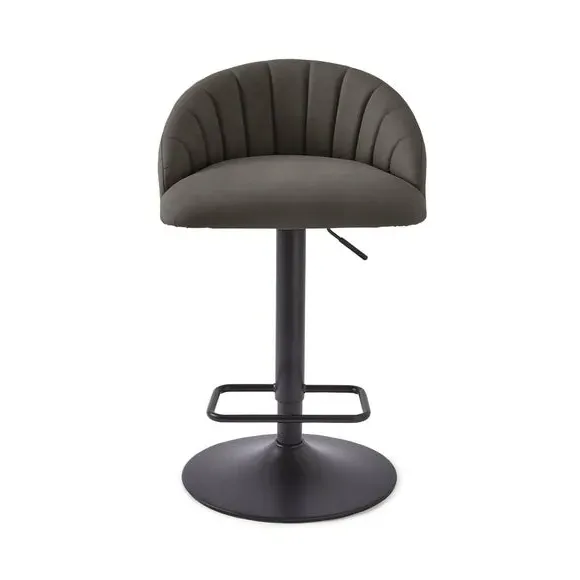 Adjustable Bar Stool with Stitch Detail - Grey by Dunelm, image 5