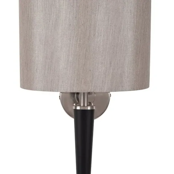 Lowry Metal Wall Light - Silver, Faux Silk alternate view