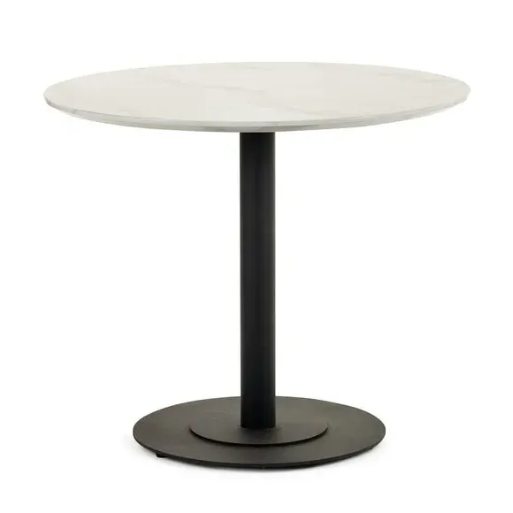 Round Dining Table with Pedestal Base - Off-White alternate view