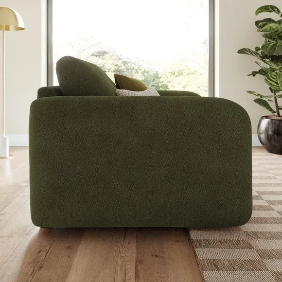Luca Snuggle Chair with Deep Arms - Forest Green, Boucle alternate view