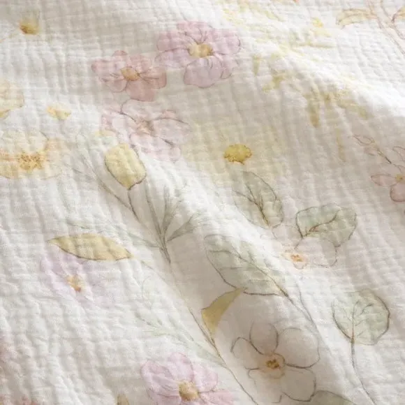 Lucia Floral Duvet Cover & Pillowcase Set - Pink, Cotton Muslin alternate view